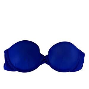 Victoria's Secret Strapless Beach Bandeau Swimwear Lined Royal Blue 32C